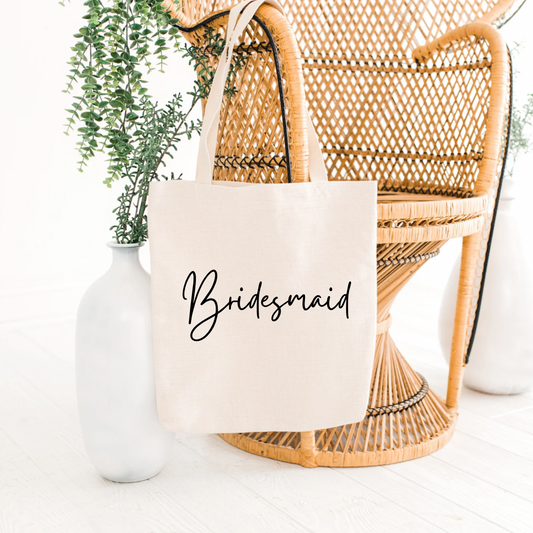 Bridesmaid Canvas Tote – Wedding Party Gift Bag